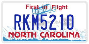 RKM5210  license plate in NC