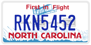RKN5452 license plate in North Carolina