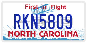 RKN5809 license plate in North Carolina