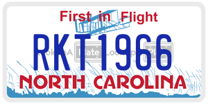 RKT1966  license plate in NC