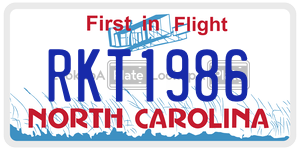 RKT1986  license plate in NC