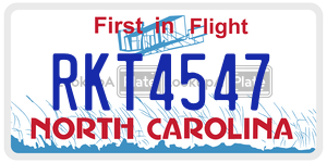 RKT4547  license plate in NC