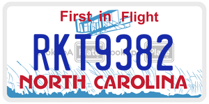 RKT9382  license plate in NC