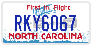 RKY6067  license plate in NC