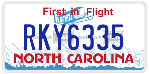 RKY6335  license plate in NC