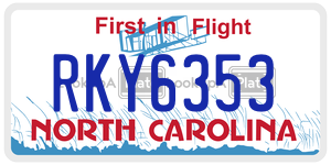 RKY6353  license plate in NC