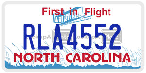 RLA4552  license plate in NC