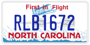 RLB1672  license plate in NC