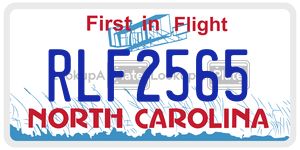 RLF2565  license plate in NC