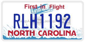RLH1192  license plate in NC