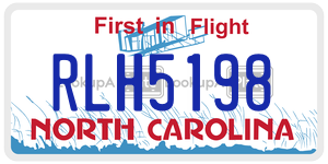 RLH5198  license plate in NC