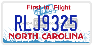 RLJ9325  license plate in NC
