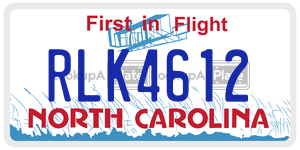RLK4612  license plate in NC