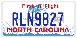 RLN9827  license plate in NC