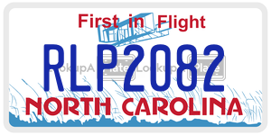 RLP2082 license plate in North Carolina
