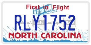 RLY1752  license plate in NC