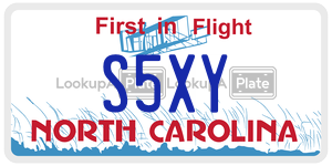 S5XY license plate in North Carolina