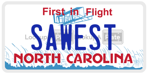 SAWEST license plate in North Carolina