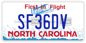 SF36DV  license plate in NC