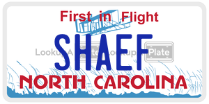 SHAEF license plate in North Carolina