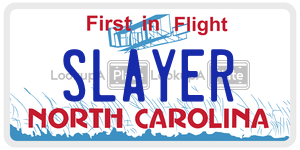SLAYER license plate in North Carolina