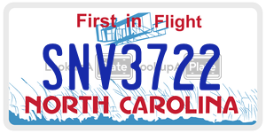 SNV3722 license plate in North Carolina