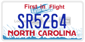 SR5264  license plate in NC