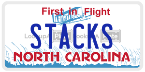 STACKS  license plate in NC