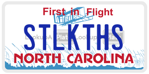 STLKTHS license plate in North Carolina