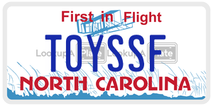T0YSSF license plate in North Carolina