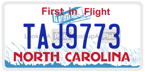 TAJ9773 license plate in North Carolina