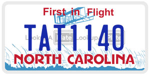 TAT1140  license plate in NC