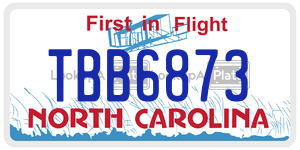 TBB6873 license plate in North Carolina