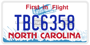 TBC6358 license plate in North Carolina