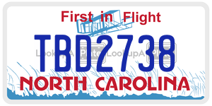 TBD2738 license plate in North Carolina