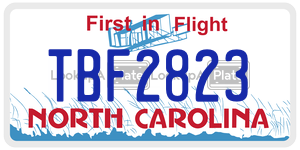 TBF2823 license plate in North Carolina