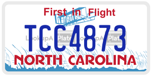 TCC4873  license plate in NC