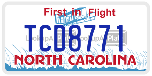 TCD8771  license plate in NC