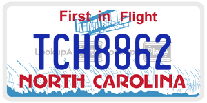 TCH8862 license plate in North Carolina