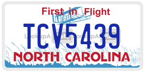 TCV5439  license plate in NC