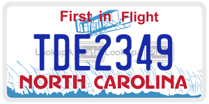 TDE2349 license plate in North Carolina