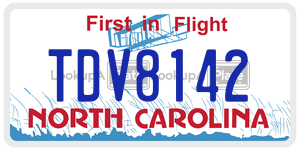 TDV8142 license plate in North Carolina