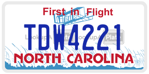 TDW4221 license plate in North Carolina