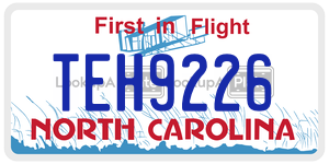 TEH9226 license plate in North Carolina