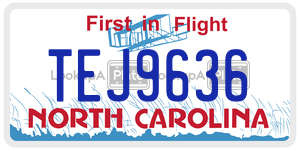 TEJ9636 license plate in North Carolina