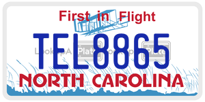 TEL8865  license plate in NC