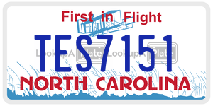 TES7151  license plate in NC