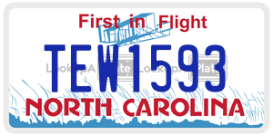 TEW1593 license plate in North Carolina