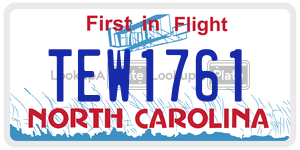 TEW1761  license plate in NC