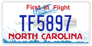 TF5897  license plate in NC